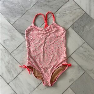 Girls Crewcuts Neon Coral and Pink Swimsuit Size 10